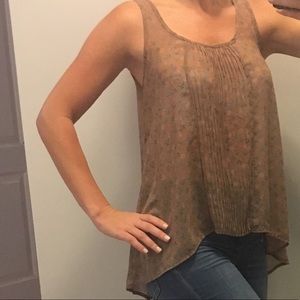 Floral brown tank